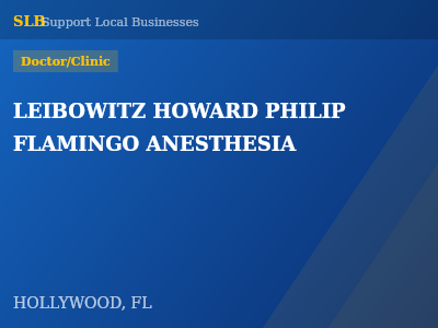 LEIBOWITZ HOWARD PHILIP FLAMINGO ANESTHESIA — Doctor/Clinic in HOLLYWOOD, FL