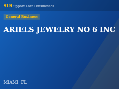 ARIELS JEWELRY NO 6 INC — General Business in MIAMI, FL