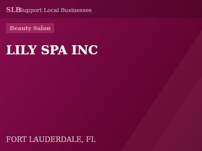 LILY SPA INC — Beauty Salon in FORT LAUDERDALE, FL