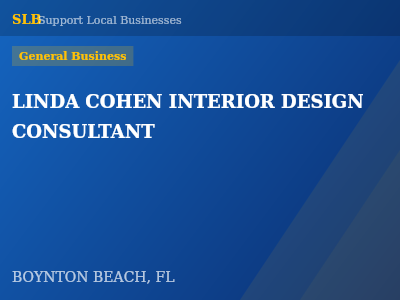LINDA COHEN INTERIOR DESIGN CONSULTANT — General Business in BOYNTON BEACH, FL