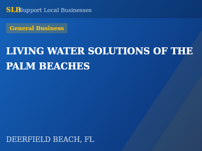LIVING WATER SOLUTIONS OF THE PALM BEACHES — General Business in DEERFIELD BEACH, FL