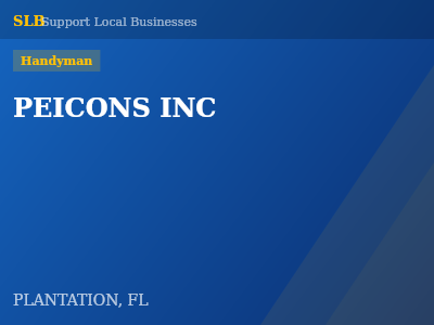 PEICONS INC — Handyman in PLANTATION, FL