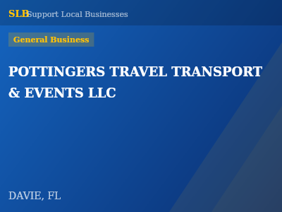 POTTINGERS TRAVEL TRANSPORT & EVENTS LLC — General Business in DAVIE, FL