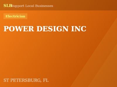 POWER DESIGN INC — Electrician in ST PETERSBURG, FL