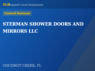STERMAN SHOWER DOORS AND MIRRORS LLC — General Business in COCONUT CREEK, FL