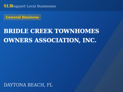 BRIDLE CREEK TOWNHOMES OWNERS ASSOCIATION, INC. — General Business in DAYTONA BEACH, FL