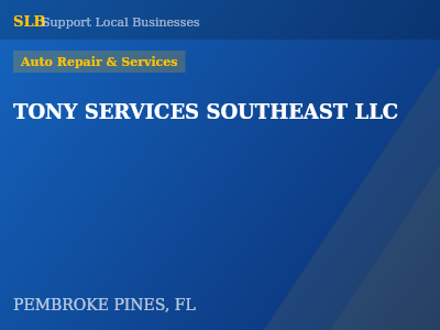 TONY SERVICES SOUTHEAST LLC — Auto Repair & Services in PEMBROKE PINES, FL