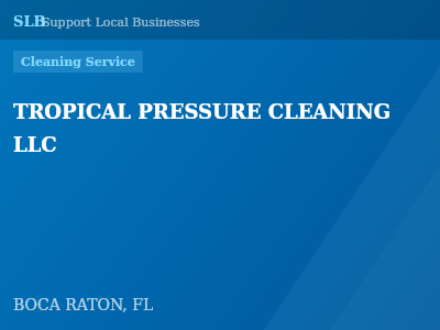 TROPICAL PRESSURE CLEANING LLC — Cleaning Service in BOCA RATON, FL