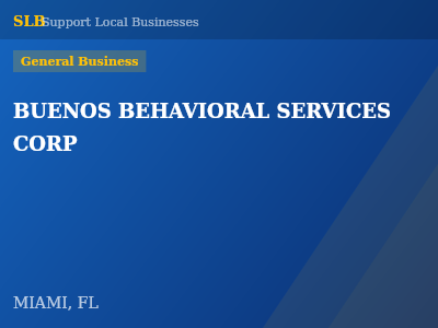 BUENOS BEHAVIORAL SERVICES CORP — General Business in MIAMI, FL