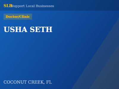 USHA SETH — Doctor/Clinic in COCONUT CREEK, FL