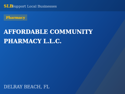 AFFORDABLE COMMUNITY PHARMACY L.L.C. — Pharmacy in DELRAY BEACH, FL