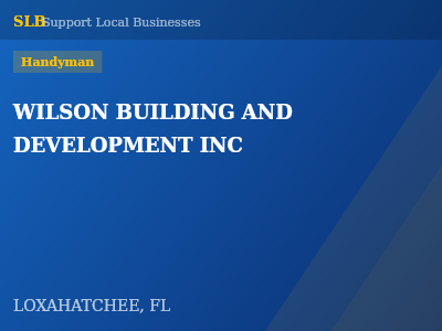 WILSON BUILDING AND DEVELOPMENT INC — Handyman in LOXAHATCHEE, FL