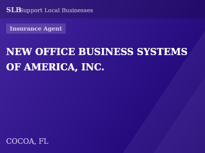 NEW OFFICE BUSINESS SYSTEMS OF AMERICA, INC. — Insurance Agent in COCOA, FL