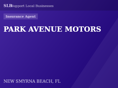 PARK AVENUE MOTORS — Insurance Agent in NEW SMYRNA BEACH, FL