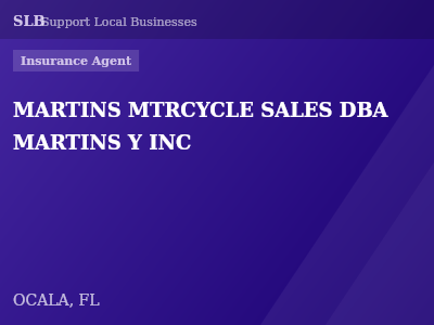 MARTINS MTRCYCLE SALES DBA MARTINS Y INC — Insurance Agent in OCALA, FL