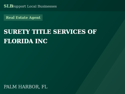 SURETY TITLE SERVICES OF FLORIDA INC — Real Estate Agent in PALM HARBOR, FL