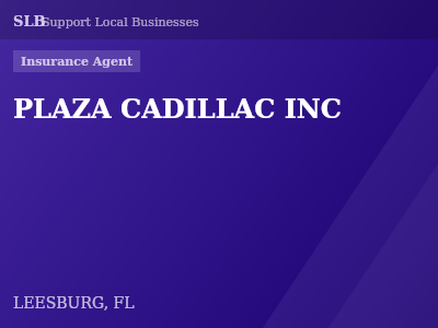PLAZA CADILLAC INC — Insurance Agent in LEESBURG, FL