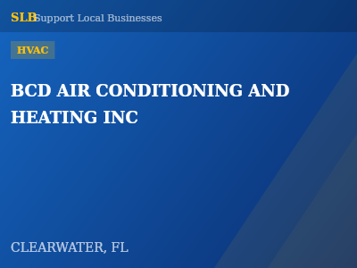 BCD AIR CONDITIONING AND HEATING INC — HVAC in CLEARWATER, FL