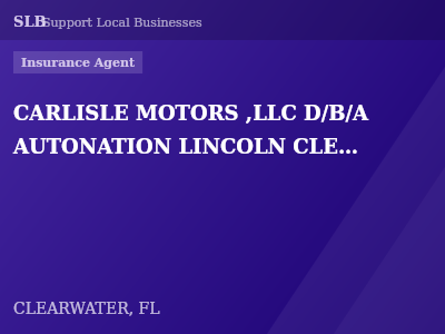 CARLISLE MOTORS ,LLC D/B/A AUTONATION LINCOLN CLEARWATER — Insurance Agent in CLEARWATER, FL
