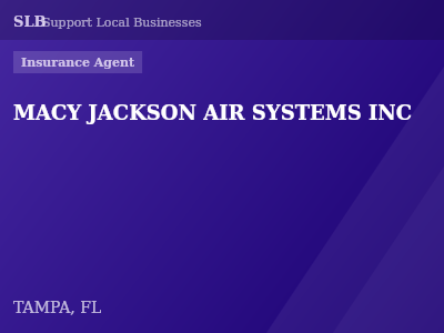 MACY JACKSON AIR SYSTEMS INC — Insurance Agent in TAMPA, FL