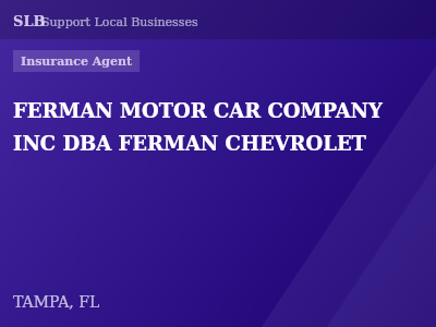 FERMAN MOTOR CAR COMPANY INC DBA FERMAN CHEVROLET — Insurance Agent in TAMPA, FL