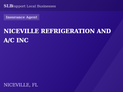 NICEVILLE REFRIGERATION AND A/C INC — Insurance Agent in NICEVILLE, FL