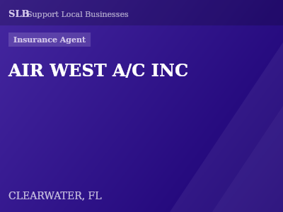 AIR WEST A/C INC — Insurance Agent in CLEARWATER, FL