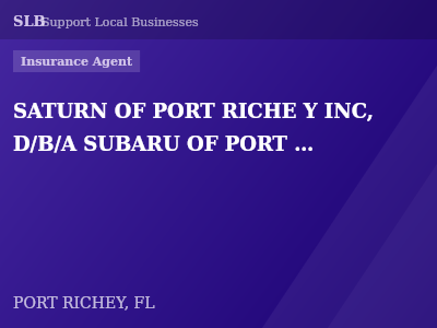 SATURN OF PORT RICHE Y INC, D/B/A SUBARU OF PORT RICHEY — Insurance Agent in PORT RICHEY, FL