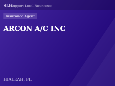 ARCON A/C INC — Insurance Agent in HIALEAH, FL