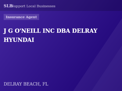 J G O'NEILL INC DBA DELRAY HYUNDAI — Insurance Agent in DELRAY BEACH, FL