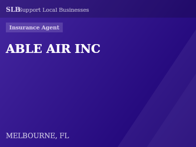 ABLE AIR INC — Insurance Agent in MELBOURNE, FL
