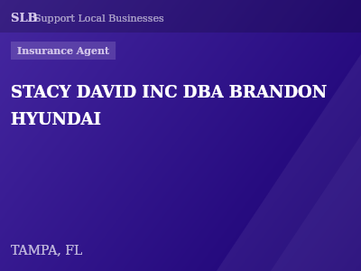 STACY DAVID INC DBA BRANDON HYUNDAI — Insurance Agent in TAMPA, FL