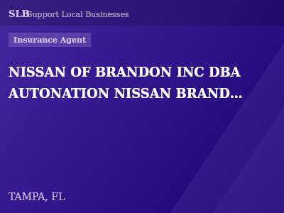 NISSAN OF BRANDON INC DBA AUTONATION NISSAN BRANDON — Insurance Agent in TAMPA, FL