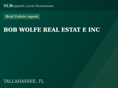 BOB WOLFE REAL ESTAT E INC — Real Estate Agent in TALLAHASSEE, FL