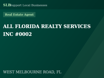 ALL FLORIDA REALTY SERVICES INC #0002 — Real Estate Agent in WEST MELBOURNE ROAD, FL