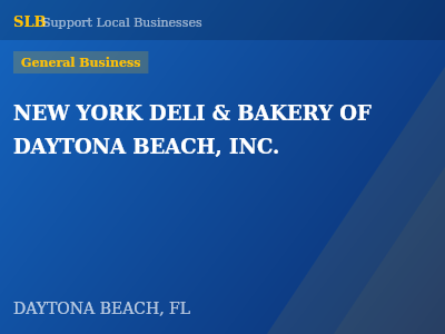 NEW YORK DELI & BAKERY OF DAYTONA BEACH, INC. — General Business in DAYTONA BEACH, FL