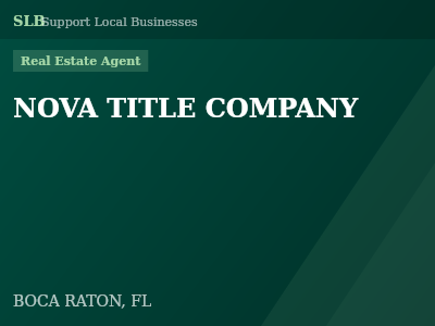 NOVA TITLE COMPANY — Real Estate Agent in BOCA RATON, FL