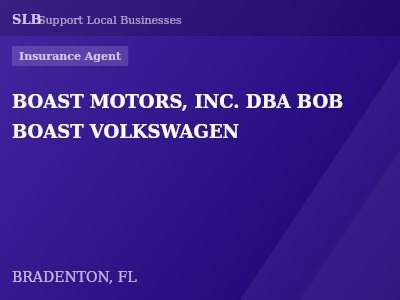 BOAST MOTORS, INC. DBA BOB BOAST VOLKSWAGEN — Insurance Agent in BRADENTON, FL