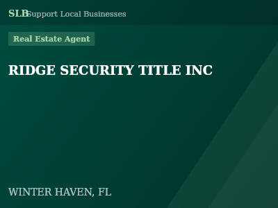 RIDGE SECURITY TITLE INC — Real Estate Agent in WINTER HAVEN, FL