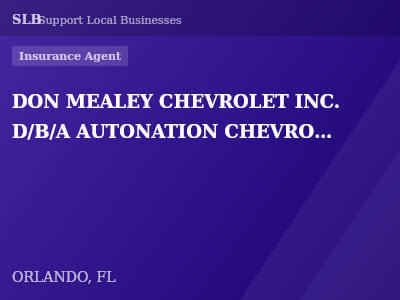 DON MEALEY CHEVROLET INC. D/B/A AUTONATION CHEVROLET WEST COLONIAL — Insurance Agent in ORLANDO, FL