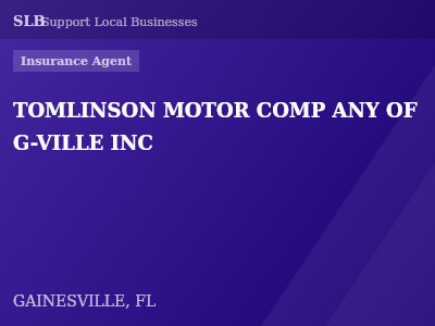 TOMLINSON MOTOR COMP ANY OF G-VILLE INC — Insurance Agent in GAINESVILLE, FL