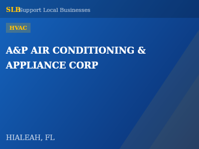 A&P AIR CONDITIONING & APPLIANCE CORP — HVAC in HIALEAH, FL