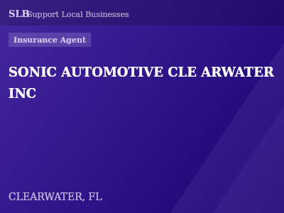 SONIC AUTOMOTIVE CLE ARWATER INC — Insurance Agent in CLEARWATER, FL