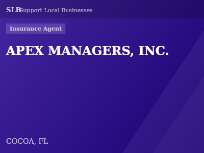 APEX MANAGERS, INC. — Insurance Agent in COCOA, FL