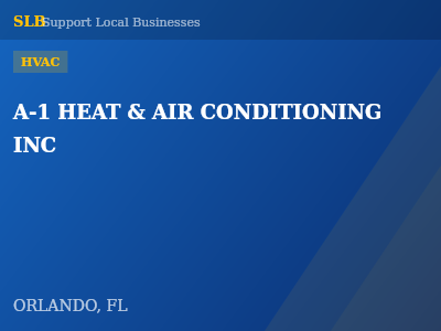 A-1 HEAT & AIR CONDITIONING INC — HVAC in ORLANDO, FL
