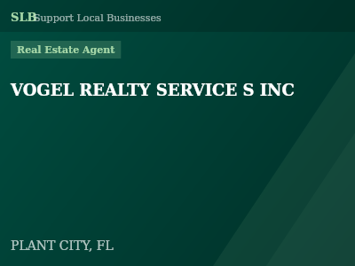 VOGEL REALTY SERVICE S INC — Real Estate Agent in PLANT CITY, FL