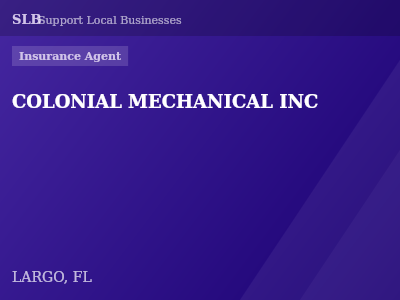 COLONIAL MECHANICAL INC — Insurance Agent in LARGO, FL