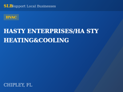 HASTY ENTERPRISES/HA STY HEATING&COOLING — HVAC in CHIPLEY, FL
