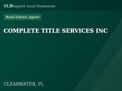 COMPLETE TITLE SERVICES INC — Real Estate Agent in CLEARWATER, FL