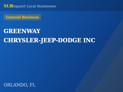 GREENWAY CHRYSLER-JEEP-DODGE INC — General Business in ORLANDO, FL